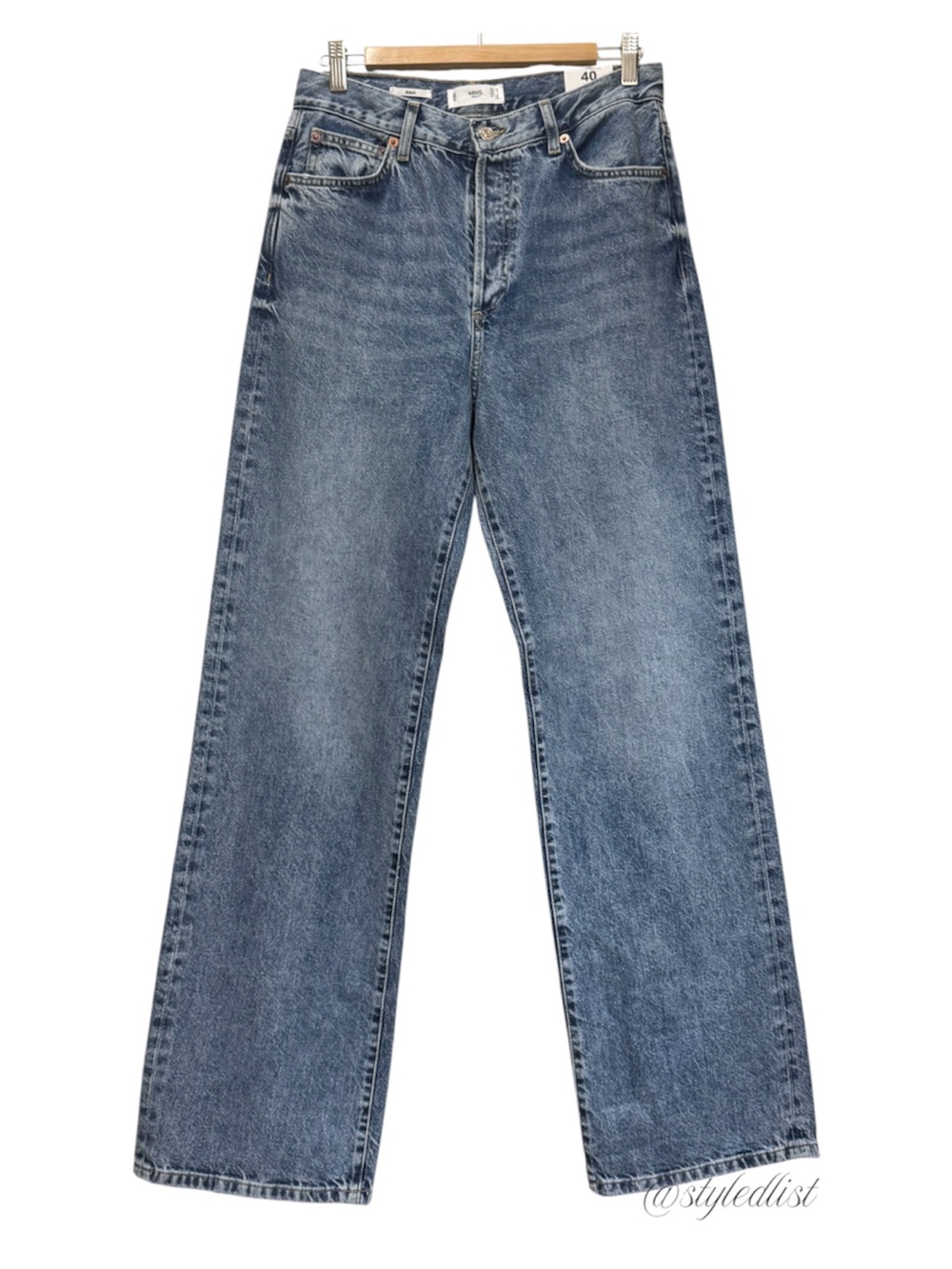 Mango Denim Kaia Wide Leg Jeans Blue 8 NWT